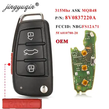 jingyuqin 4 Кнопки Дистанционного Откидного автомобильного Брелока 315 МГц MQB48 DE 8V0837220A NBGFS12A71 5FA010780-20 OEM Для Audi Q3 A3 S3 2013-2019
