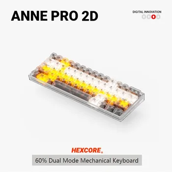 Новая Механическая игровая клавиатура Anne Pro 2D с возможностью горячей замены Bluetooth 5.0 Type-C RGB 60%, Красно-Коричневая Клавиатура Mx Switch с подсветкой